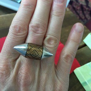 Pamela Love Sterling silver and bronze "ellipse"  ring